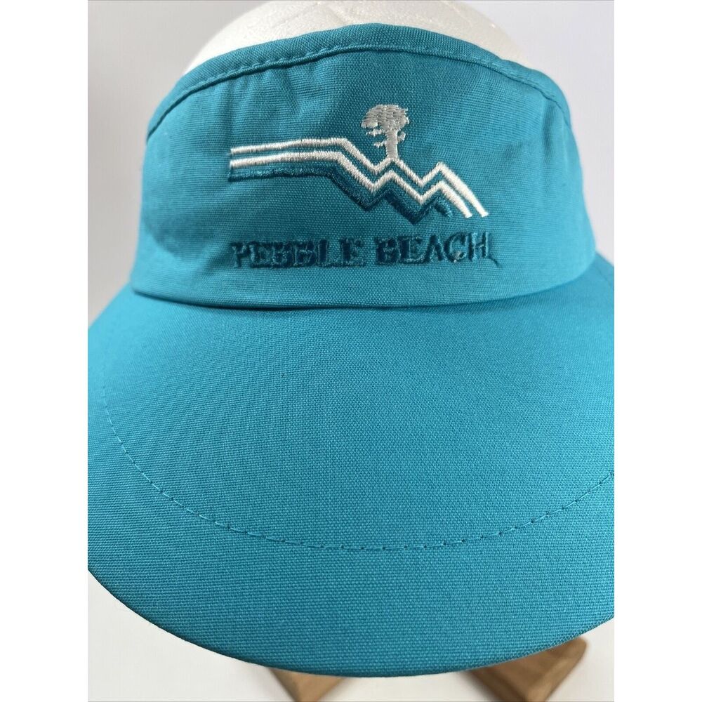 Vtg Cali-Fame Los Angeles USA Pebble Beach Visor/Hat Turquoise NEW